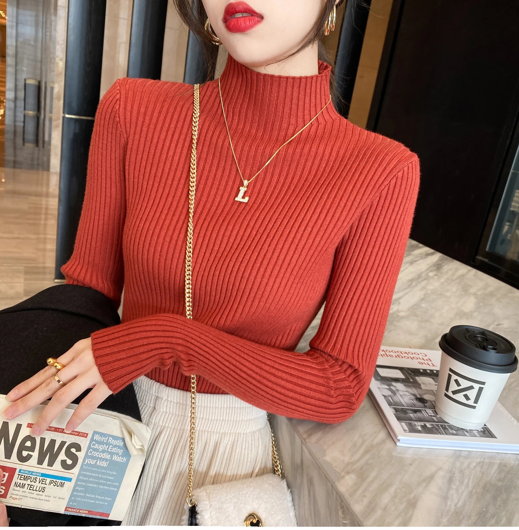 EleganceRib Knit Turtleneck