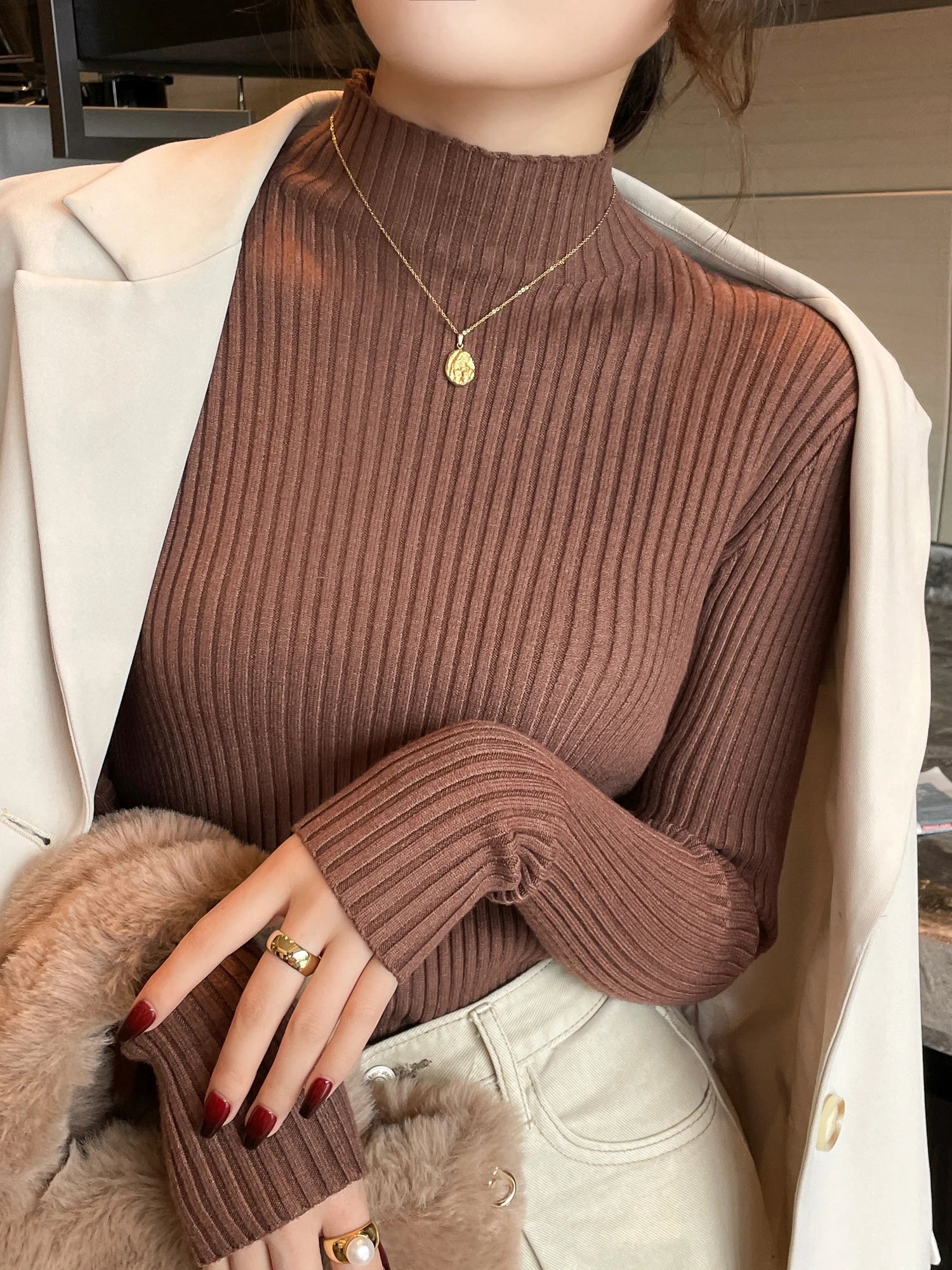EleganceRib Knit Turtleneck